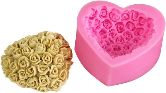 Multi Rose In Heart Mold GB041