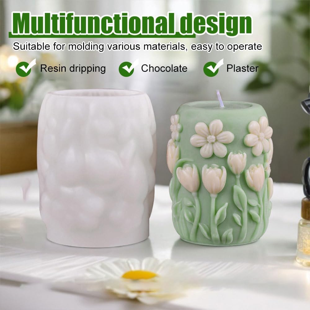 GB139 Tulip Daisy Pillar Mold