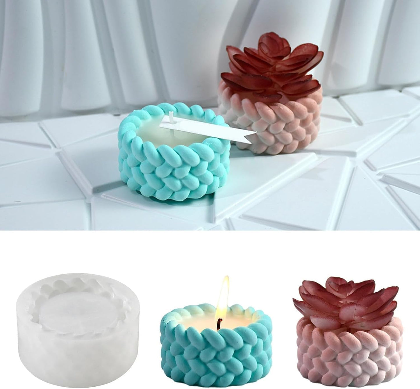 Rope Candle Holder Mold CRM001