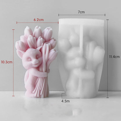 GB011 Cat with Tulips Mold