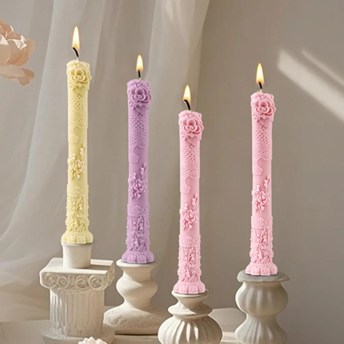 Flower Dinner Candle Mold GB204