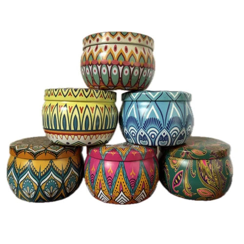 Mandala Tin jars (140ml) (Set of 6) PI024